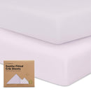 KeaBabies 2-Pack Organic Crib Sheets for Boys, Girls - 52x28 Fitted Crib Mattress Sheet Neutral, Breathable Jersey Cotton Cover for Baby Bed, Toddler Mattress, Soft & Cute Prints (Thistle) by TinyTreasures Baby Boutique