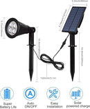 Solar Powered LED Spot Light, T-SUNUS 2 in 1 Installation Separated Panel and Light, IP65 Waterproof Outdoor Landscape Security Lighting for Patio,Yard,Garden,Driveway,Stair (2Pack White-6000K) by GreenHaven Gardens