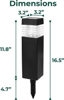 TECHKO Solar Small Bollard Rectangular Pathway Lights – 4-Pack, Dusk-to-Dawn, Weather-Resistant Outdoor LED Lighting by GreenHaven Gardens
