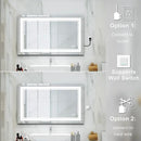 WELLFOR LED Bathroom Vanity Mirror 40 x 24 Inch, Lighted Anti-Fog Dimmable Mirror, IP44 Waterproof Wall Mounted Makeup Mirror, Packed with US Standard Plug and Touch Switch, (Horizontal/Vertical) by CozyNest Decor