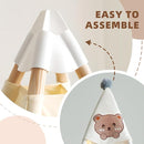 Teepee Tent for Kids-Portable Children Play Tent Indoor Outdoor (White with Mat) by TinyTreasures Baby Boutique