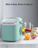 Silonn Countertop Ice Maker, 9 Cubes Ready in 6 Mins, 26lbs in 24Hrs, Self-Cleaning Ice Machine with Ice Scoop and Basket, 2 Sizes of Bullet Ice for Home Kitchen Office Bar Party, Green by CozyNest Decor