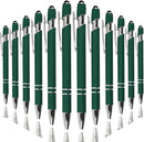 Ballpoint Pen with Stylus Tip, Soft Touch Click Metal Pen, 1.0mm Medium Point, Black Ink, 12 Count(Dark Green) by TinyTreasures Baby Boutique