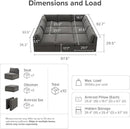 mopio Oversized Modular Sectional Sofa with Fully Removable Covers and Storage, Convertible U, L-Shaped and Sleeper Sectional, Modern Couches with Ottoman Chaise (Stone Gray Fabric, 9 Seats, Sleeper) by CozyNest Decor