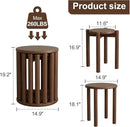 Stackable Stools Set of 4, Wooden Stools 18 Inch Stool Nesting Side Tables Nesting Coffee Table Sturdy and Durable, No Installation Required,Top Stackable Round Stool for Saving space(Walnut Barstool) by CozyNest Decor