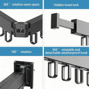 Clothes Drying Rack Wall Mounted,Space Saving Wall Drying Rack,Retractable Collapsible Tri-Fold,for Bathroom,Balcony,Outdoor lndoor with Laundry,Black by TinyTreasures Baby Boutique