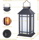 11" Solar Lantern Outdoor Garden Hanging Lanterns Waterproof LED Vintage Flickering Flame Lanterns for Patio, Table, Party. by CozyNest Decor