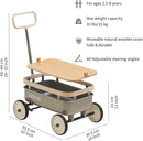 kidpop PULA-Wild 3-in-1 Kids' Pull-Along Wagon Toddlers Push Walker for 2.5-8, Removable Wooden Cover and Adjustable Handlebar, Birthday Gifts Max Weight 33 lbs (Grey) by TinyTreasures Baby Boutique