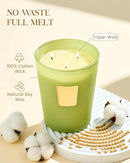 M&SENSE Basil Ginger Scented Candle 35oz 150H Burn Time Long Lasting, 3-Wick Natural Aromatherapy Candle Highly Scented, Home Fragrance Housewarming Gifts by CozyNest Decor