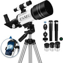 ESAKO Telescope for Kids & Beginners, 70mm Aperture Portable Telescopes with 3 Eyepieces, Height Adjustable Tripod & Phone Adapter & Remote Control by TinyTreasures Baby Boutique