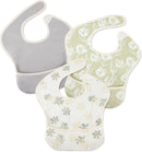 Mess Proof Baby Bib 3 Pack, Waterproof Led Weaning Baby Feeding Bibs with Food Catcher, Travel Feeding Bibs by TinyTreasures Baby Boutique