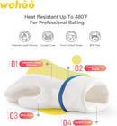 wahoo Professional Liquid Silicone Oven Mitts Gloves, Heat Resistant Gloves for Cooking, Baking, CoralAir Liner, 12 Inch, White, Large by GreenHaven Gardens