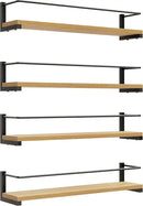 OROPY Spice Rack Wall Mounted, Rustic Wood Hanging Rack for Over The Stove, Kitchen Wall, 4 Pack by CozyNest Decor