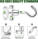 MIKEDE Magnetic Hooks Heavy Duty, 40lbs Earth Magnets with Hooks for Refrigerator, Strong Magnets with Rust Proof Metal Hooks for Cruise Cabins, Classroom, Outdoor - Pack of 20 by CozyNest Decor