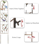 Set of 2 Dragonfly Metal Garden Trellis for Climbing Plants, Decorative Vegetables Flowers Vine Trellis for Outdoor Patio 60'' H x 11'' W by GreenHaven Gardens