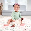 Crane Baby Padded Floor Mat, Pink Floral Nursery Decor, Activity Mat, 40" x 40", Baby Tummy Time, Baby Girl Nursery Essentials by TinyTreasures Baby Boutique