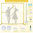 Wedding Arch Backdrop Stand 6.5FT Metal Backdrop Stand with 2 Pcs Adjustable Balloon Column Stand Gold Wedding Arch Frame for Birthday Party Graduation Baby Shower Ceremony Outdoor Supplies Décor by GreenHaven Gardens