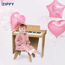 ZIPPY Kids Piano Keyboard, 37 Keys Digital Piano for Kids, Touch Sensitive Control Panel, Built-in Songs, Volume Adjustable, Music Educational Instrument, Wood Piano for 3+ Girls and Boys (Oak Plus) by TinyTreasures Baby Boutique