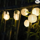 Lantern String Lights, 8.5 Ft Indoor Decor Light with 10 Waterproof Nylon Lantern, 8" Spacing Hanging Globe Light Set UL Certified Plug-in Connectable Decorative Lights for Indoor & Outdoor (White) by GreenHaven Gardens