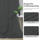 Easy-Going Blackout Curtains for Bedroom, Solid Thermal Insulated Grommet and Noise Reduction Window Drapes, Room Darkening Curtains for Living Room, 2 Panels(42x84 in, Dark Gray) by CozyNest Decor