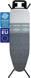 Bartnelli Classic Ironing Board with New Patent Technology | Made in Europe Iron Board with Patent Fast-Glide Zone, 4 Layer Cover & Pad, Height Adjustable, Safety Iron Rest, 4 Premium Steel Legs by CozyNest Decor