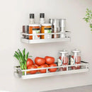 19.69Inch Spice Rack Organizer, SUS304 Stainless Steel Wall Mount Spice Rack Storage Basket, Kitchen Racks, Nail-Free Installation by CozyNest Decor