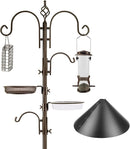 Bird Feeding Station Kit with Squirrel Baffle and Suet Cage Wild Bird Feeder Kit with Mesh Tray, Fruit Hook, and Double W Hook for Attracting Wild Birds by GreenHaven Gardens