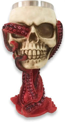 Skull Goblet Chalice Wine Cups Medieval Chalice Skull Cup Stainless Steel 3D Whisky Shot Glasses Realistic Resin Octopus Tentacle Beverage Halloween Drinking Cup Novelty by CozyNest Decor