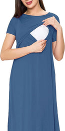 Smallshow Women's Maternity Nursing Dresses Split Long Dress for Breastfeeding by TinyTreasures Baby Boutique