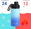 DRINCO Stainless Steel Water Bottle Spout Lid Vacuum Insulated Double Wall Water Bottle Wide Mouth (40oz 32oz 22oz 18oz 14oz) Leak Proof Keeps Cold or Hot (14 oz, 14oz Morning Sky Blue) by CozyNest Decor