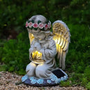 Garden Statues for Outside, 3 LED Solar Praying Angel Figurines Decorative Light, Waterproof Resin Fairy Statue Solar Light for Patio Balcony Yard Lawn Ornament Gifts for Mom (PrayAngel) by GreenHaven Gardens