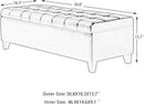 Joveco Storage Ottoman Bench, Tufted Leather 51 Inch Storage Bench for End of Bed Bedroom Living Room (51”, Dark Gray) by CozyNest Decor