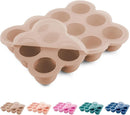 Baby Food Storage 12 x 1.5OZ Silicone Freezer Tray with Lid, Food Grade Silicone Containers for Purees & Vegetables Light Brown by TinyTreasures Baby Boutique