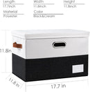 PRANDOM Foldable Storage Bins with Lids [3-Pack] Fabric Collapsible Storage Boxes Baskets Cubes Containers with Handles for Closet Living Room Bedroom (Black & White 17.7x11.8x11.8'') by TinyTreasures Baby Boutique