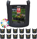 JERIA 12-Pack 3 Gallon, Vegetable/Flower/Plant Grow Bags, Aeration Fabric Pots with Handles (Black), Come with 12 Pcs Plant Labels by GreenHaven Gardens