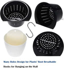 3 Packs 7.3" Plastic Self Watering Pots Wall Hanging Planters Wall Mounted Wicking Flower Pots for Indoor and Outdoor African Violet, Ocean Spider Plant, Orchid, White by GreenHaven Gardens