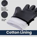 GEEKHOM BBQ Gloves X-Large, Heat Resistant Kitchen Silicone Oven Mitts, Waterproof Oven Gloves, BBQ Grill Accessories for Baking, Fryer, Smoker, Weber, Pizza, Microwave, Non-Slip, Black by GreenHaven Gardens