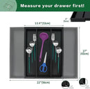Utoplike Bamboo Drawer Organizer Kitchen Utensils, Adjustable Black Silverware Holder and Cutlery Tray Organiser, Expandable Drawer Divider for Flatware, Knives in Kitchen, Bedroom, Living Room by CozyNest Decor