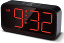 Battery Operated Digital Clock: Cordless Small Alarm Clock for Bedroom Travel - Large Numbers 4 Dimmers for All Ages Red Digits by TinyTreasures Baby Boutique