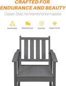 HDPE Patio Dining Set, 5-Piece Outdoor Table and Chairs with Umbrella Hole, Modern Outdoor Dining Set for 4, HDPE Outdoor Patio Furniture Dining Sets for Deck, Poolside, Porch, Smoke Gray by CozyNest Decor