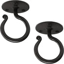RTZEN Plant Hangers Outdoor or Indoor - Wrought Iron Metal Hanger Indoor Hook - Heavy Duty Wall Bracket Hooks for Hanging Plants Baskets Lanterns Wind Chimes - 2 Pack (Black Ceiling Hooks) by GreenHaven Gardens