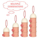 Accmor Formula Dispenser On The Go, 4 Layers Stackable Formula Container to Go, Non-Spill Portable Milk Powder Baby & Kids Snack Container, Pink by TinyTreasures Baby Boutique