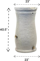 Stylish Impressions Capri Rain Saver, 50 Gallon, Sturdy Rain Barrel with Planter, Ribbed Design, Gray, with Dual Brass Spigots. by GreenHaven Gardens