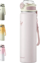 Enerbone 32 oz Insulated Water Bottle, Stainless Steel Bottle with Carrying Strap, Double-Wall Vacuum Insulation Design, Leakproof Sports Bottle with Straw, Keep Drinks Cold or Hot for Hours by CozyNest Decor