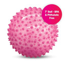 Edushape Sensory Ball for Baby - 7" Deflated with Pump, Transparent Pink, Enhances Gross Motor Skills for Kids 6 Months & Up by TinyTreasures Baby Boutique