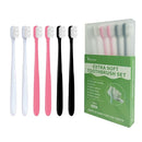 EasyHonor Extra Soft Toothbrush for Sensitive Gums,Micro Fur Manual Toothbrush, 20000 Soft Floss Bristle for Pregnant Women, Elderly, etc. (2black+2white+2pink，All White Bristle) by TinyTreasures Baby Boutique