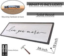 Love You More Sign Wall Decor 24×10 Inch Above Bed for Master Bedroom Ready to Hang Wood Framed Art (Black) by CozyNest Decor