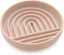 The Slowdown Bowl Silicone Slow Feeder for Cats & Dogs, Slow Eating Mealtime Solution with Modern Lick Mat Design, Reduces Gulping, Fits 1 Cup 6” Across x 1.25” Tall, Small-Tan by CozyNest Decor