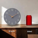 Mosewa Wall Clock 8 Inch Gray Battery Operated Silent Non Ticking Simple Modern Wood Clock Decorative for Bedroom Living Room Kitchen Home Bathroom Office by CozyNest Decor