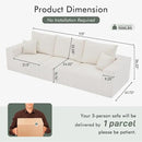 Boneless Cloud Couch Sofa for Living Room, 112" 3 Seater Beige Modern Lounge Sleeper Couch, No Assemble, Cordury Compression Upholstered Couches by CozyNest Decor